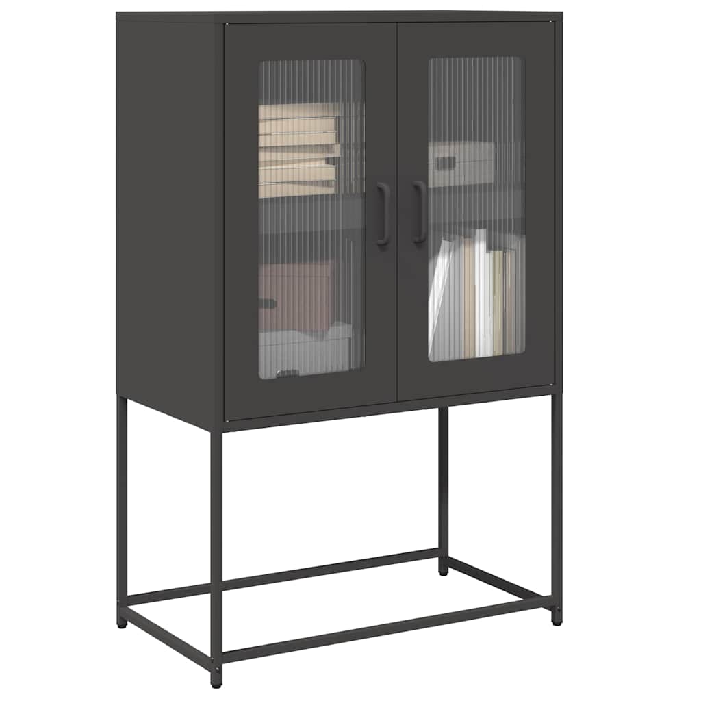 Highboard Black 68x39x107 cm Plienas