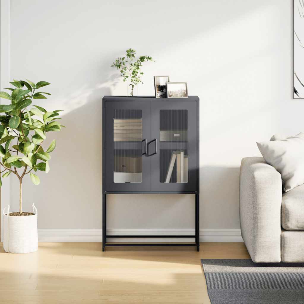 Highboard Antracitas 68x39x107 cm Plienas