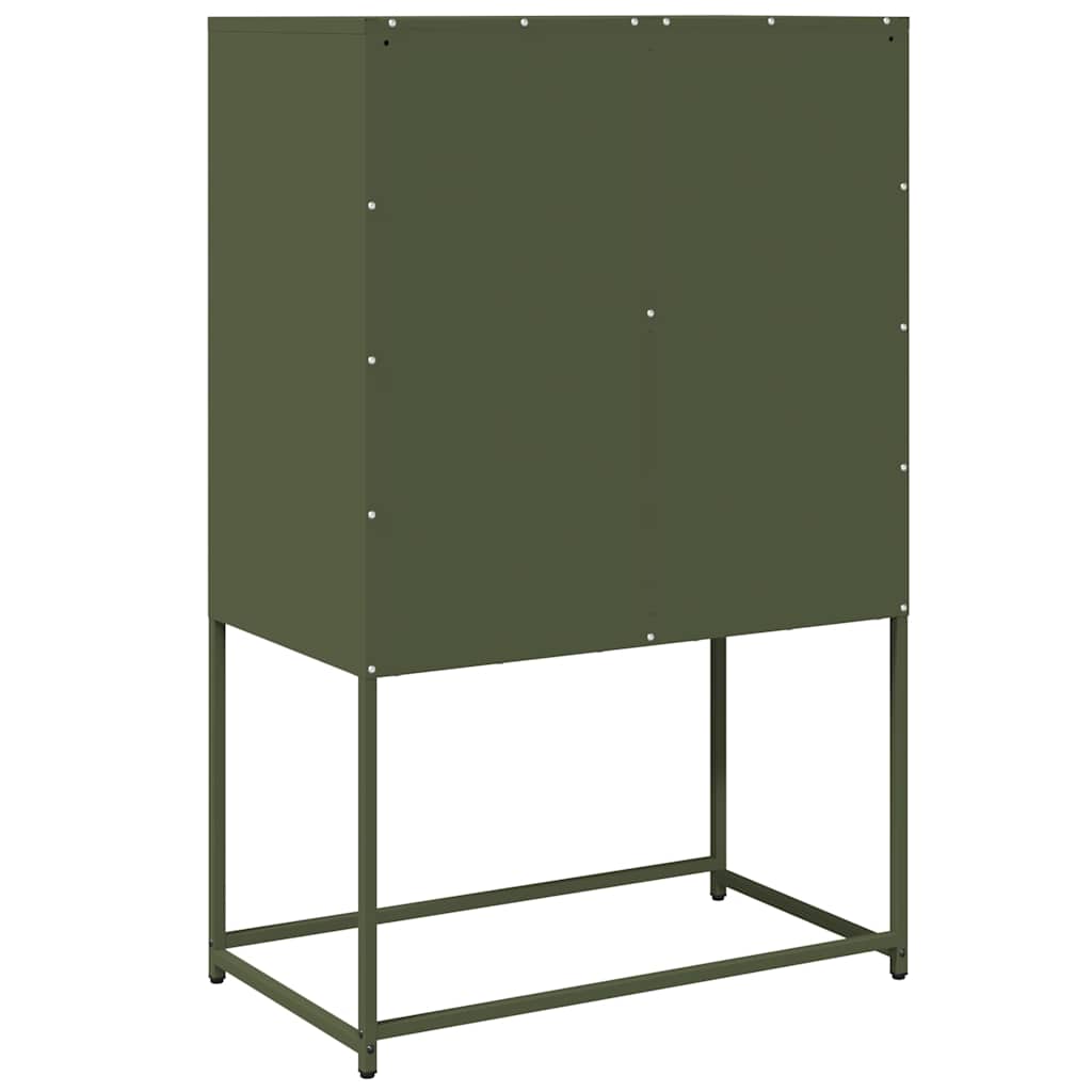 Komoda, alyvuogių žalios spalvos, 68x39x107 cm, plienas
