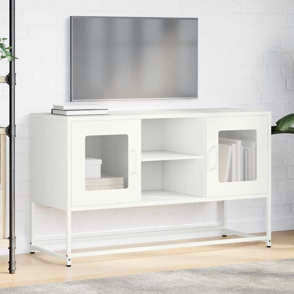 TV cabinet, white, 100.5x39x60.5cm, steel