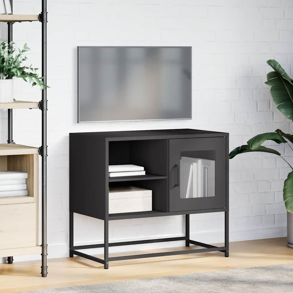 TV cabinet, black, 68x39x60.5cm, steel