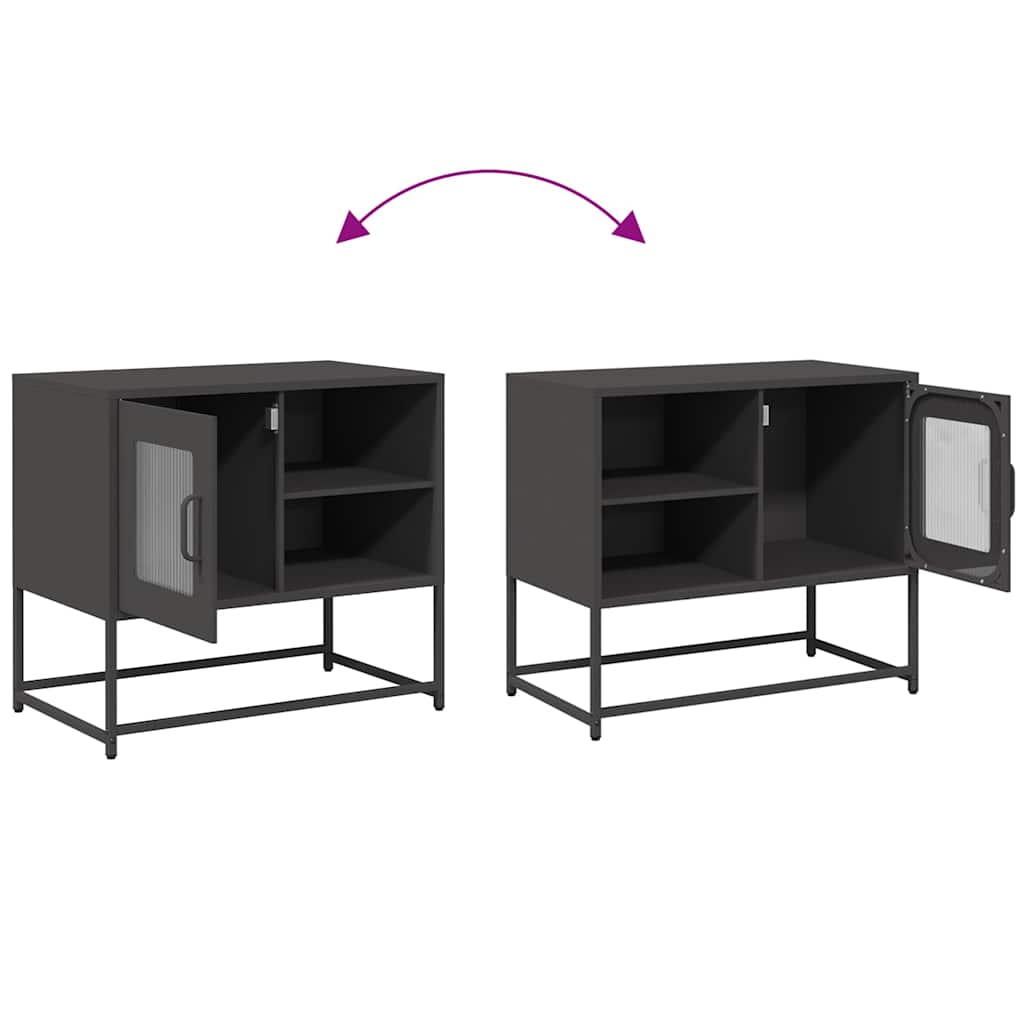 TV cabinet, black, 68x39x60.5cm, steel