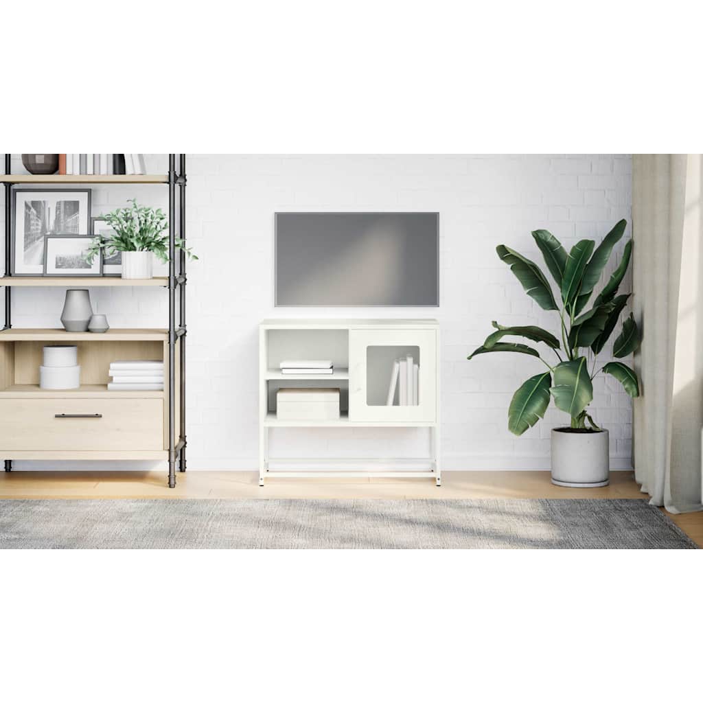 Televizoriaus spintelė, baltos spalvos, 68x39x60,5cm, plienas