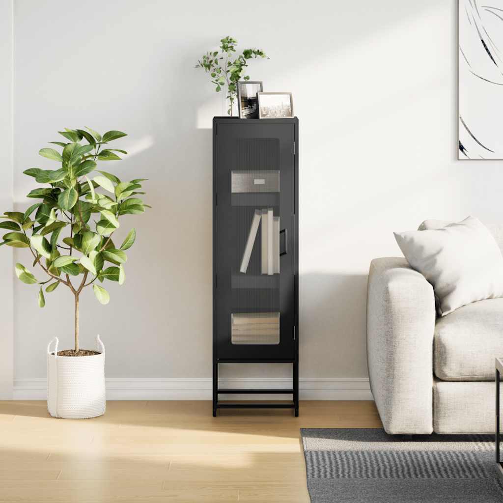 Highboard Black 36x39x123 cm Šaltai valcuotas plienas