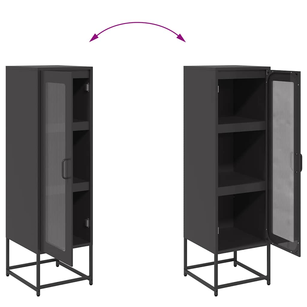 Highboard Black 36x39x123 cm Šaltai valcuotas plienas