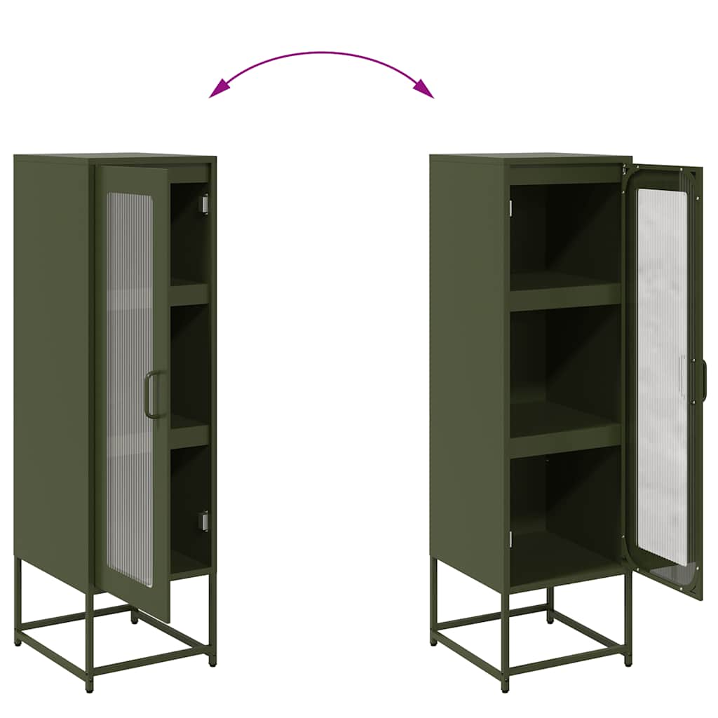 Highboard Olive Green 36x39x123 cm Šaltai valcuotas plienas