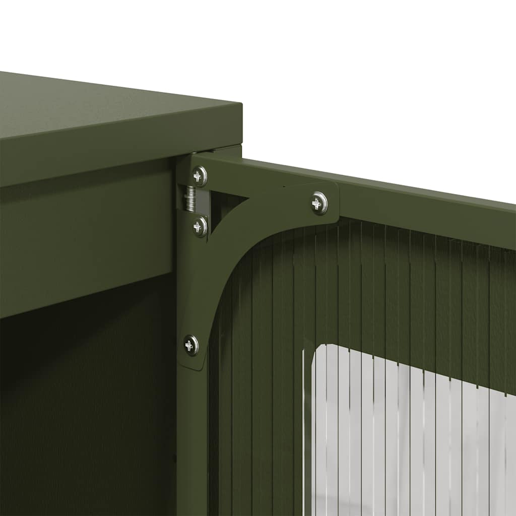 Highboard Olive Green 36x39x123 cm Šaltai valcuotas plienas