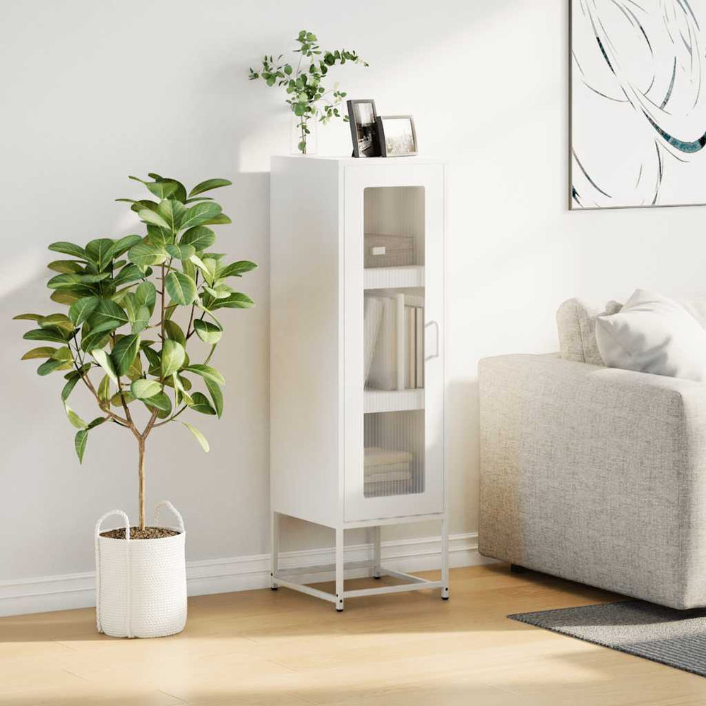 Highboard White 36x39x123 cm Šaltai valcuotas plienas