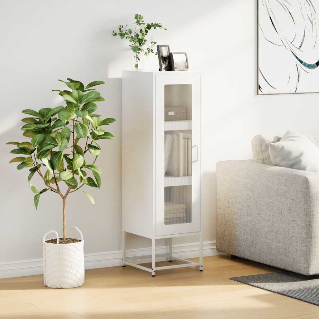 Highboard White 36x39x123 cm Šaltai valcuotas plienas