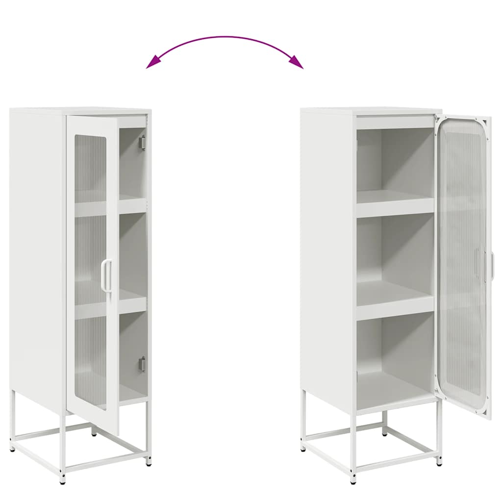 Highboard White 36x39x123 cm Šaltai valcuotas plienas