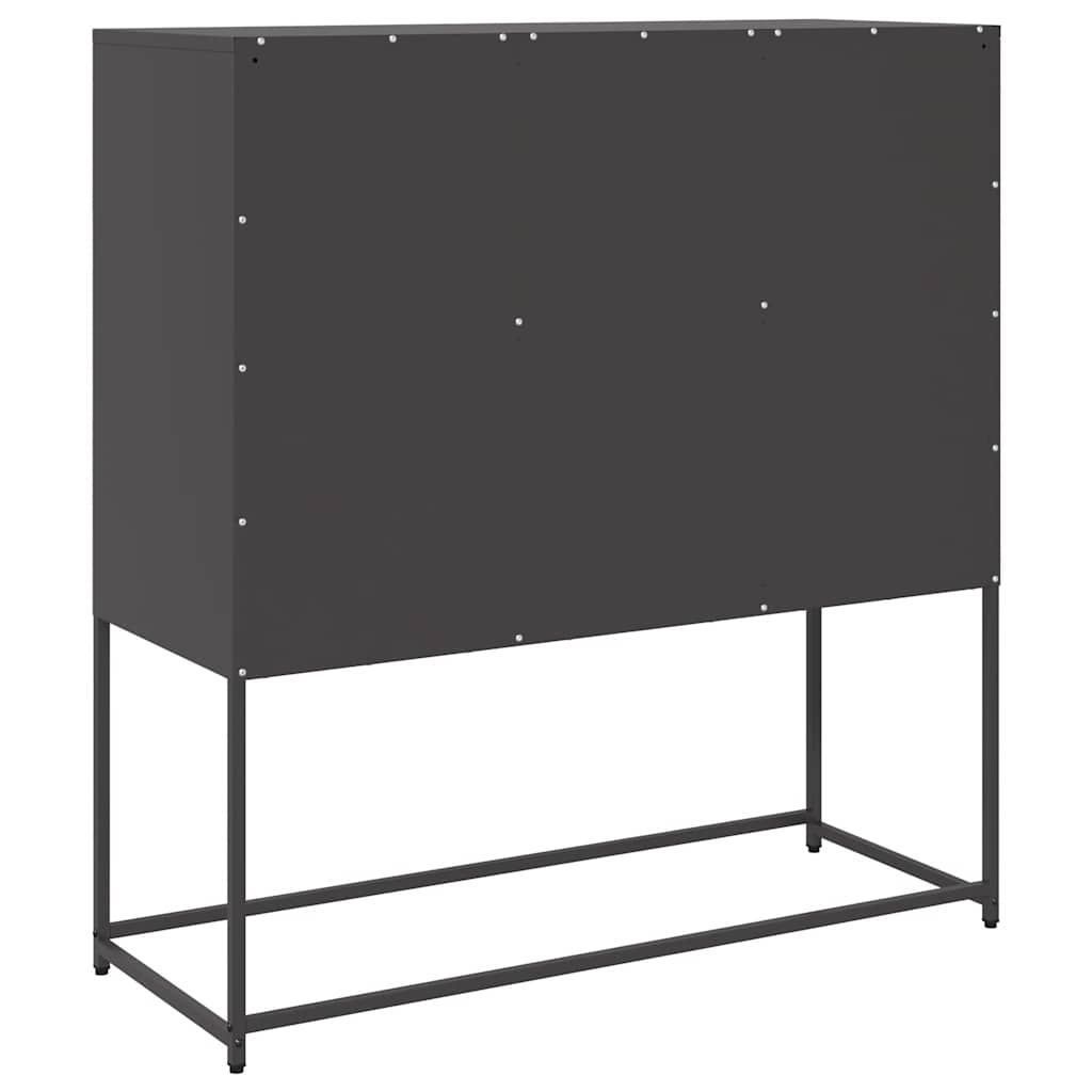 Šoninė spintelė, juodos spalvos, 100,5x39x107cm, plienas