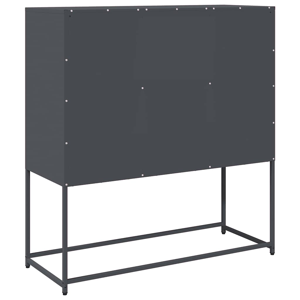 Šoninė spintelė, antracito spalvos, 100,5x39x107cm, plienas