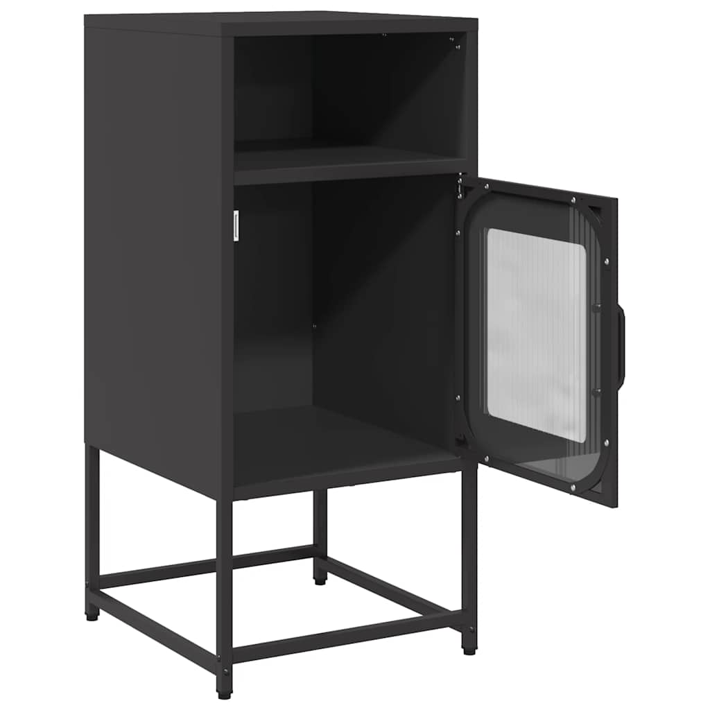 naktinė spintelė juoda 36x39x78 cm šaltai valcuotas plienas
