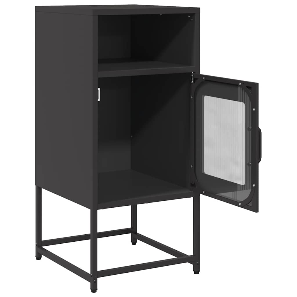 naktinė spintelė juoda 36x39x78 cm šaltai valcuotas plienas