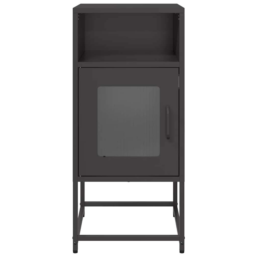 naktinė spintelė juoda 36x39x78 cm šaltai valcuotas plienas