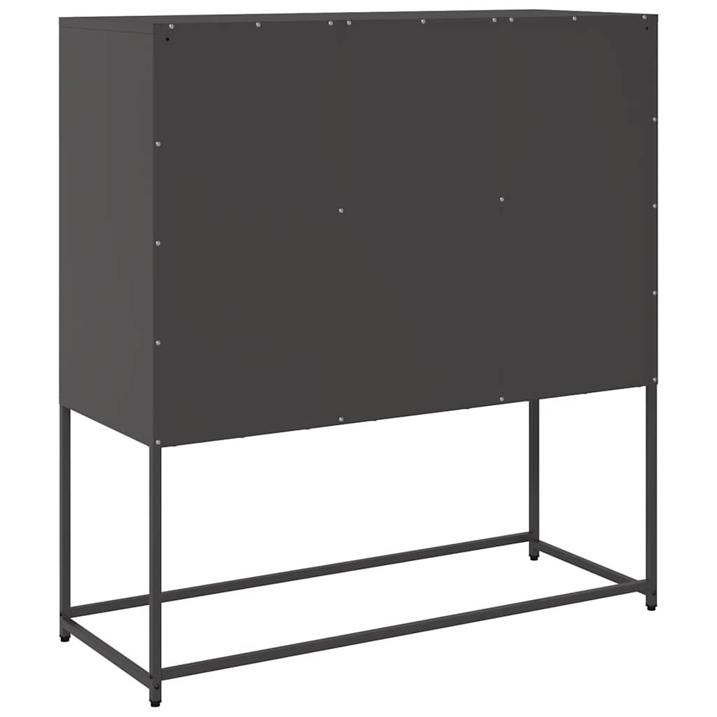 Šoninė spintelė, juodos spalvos, 100,5x39x107cm, plienas