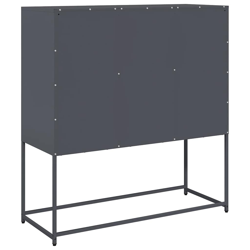 Šoninė spintelė, antracito spalvos, 100,5x39x107cm, plienas