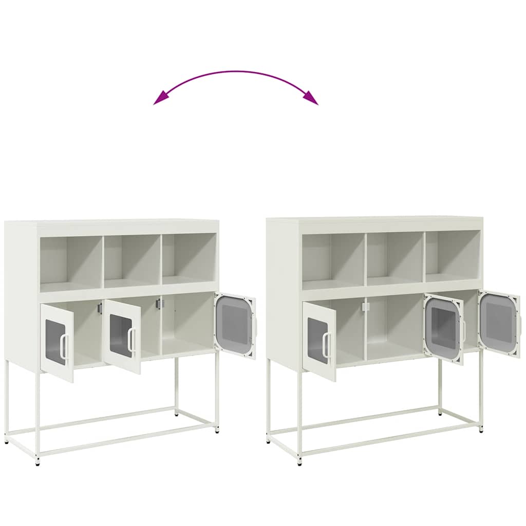 Sideboard, white, 100.5x39x107cm, steel