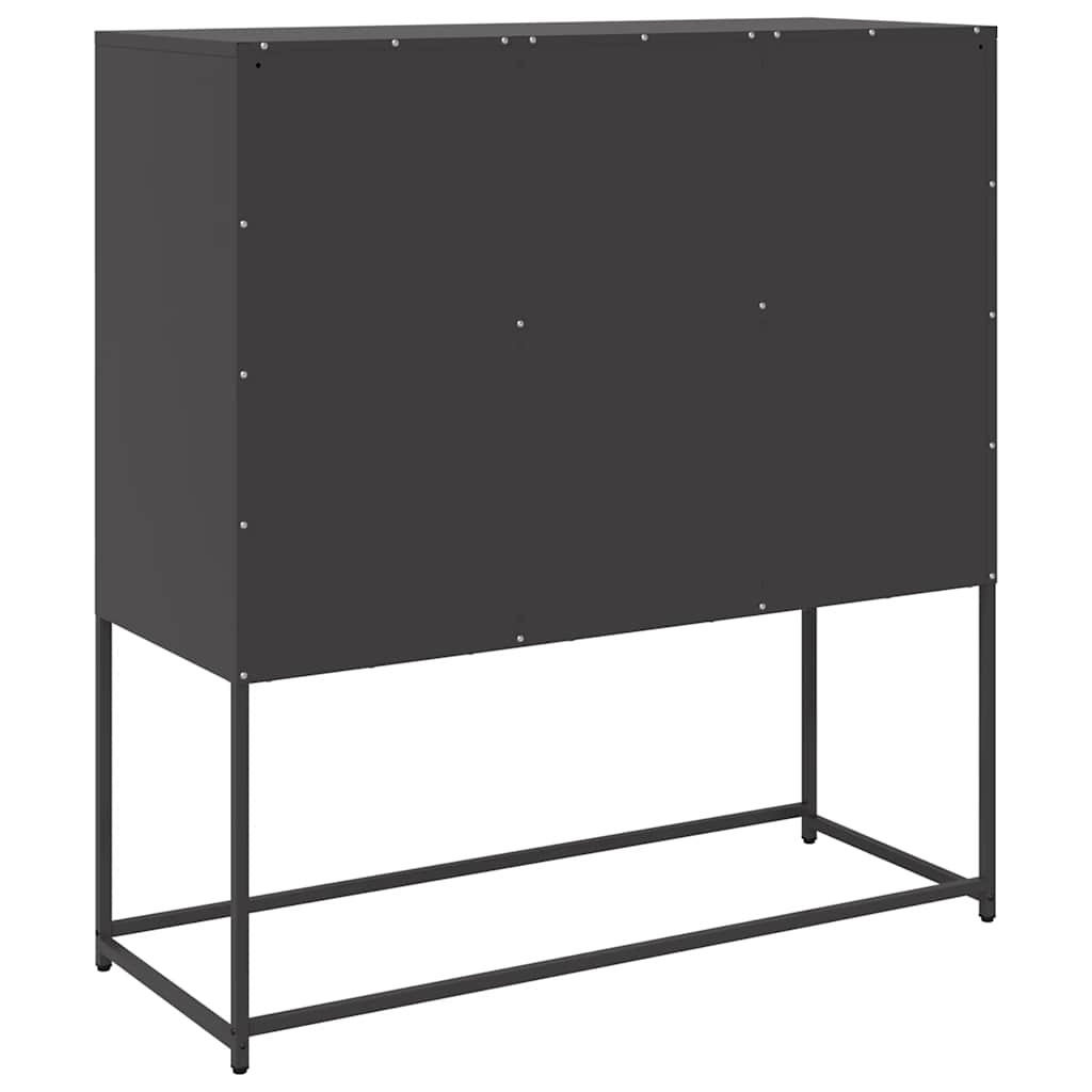 Šoninė spintelė, juodos spalvos, 100,5x39x107cm, plienas