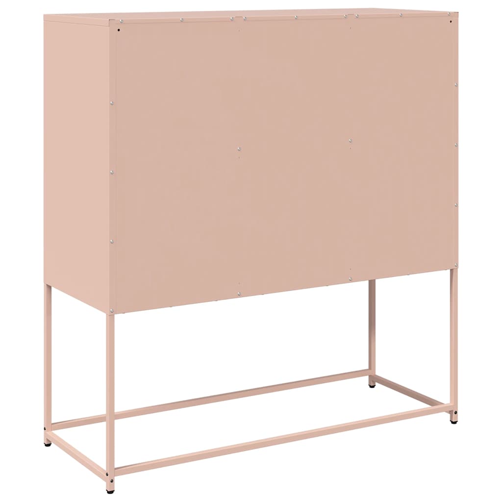Šoninė spintelė, rožinės spalvos, 100,5x39x107cm, plienas