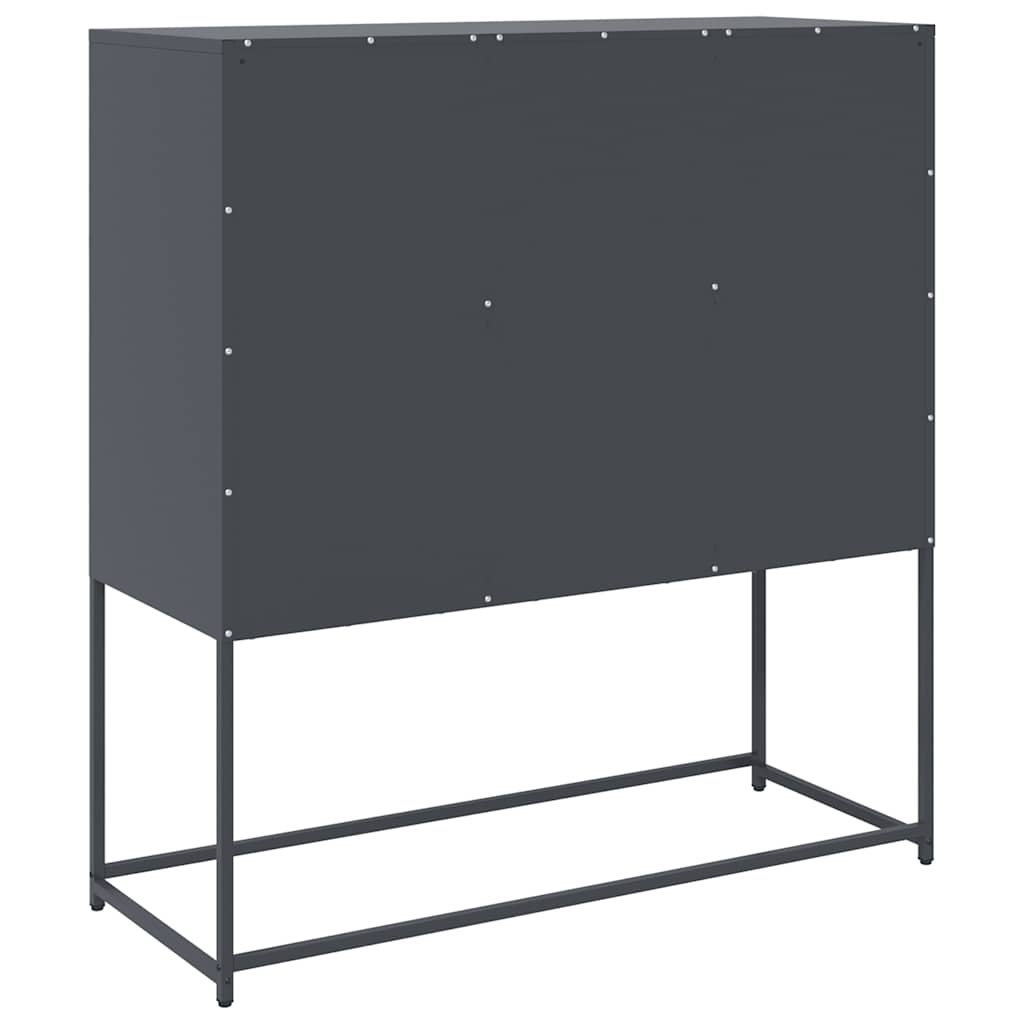 Šoninė spintelė, antracito spalvos, 100,5x39x107cm, plienas
