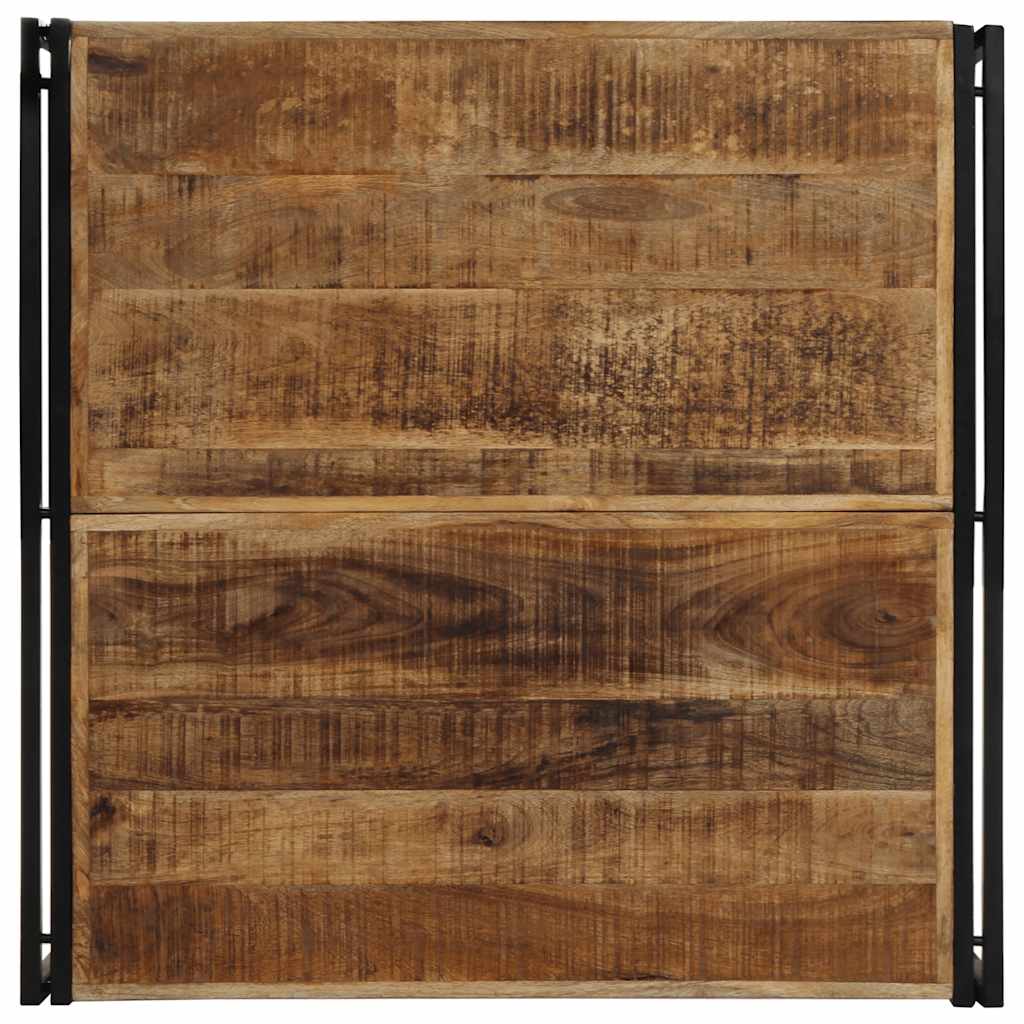 kavos staliukas 100x100x35 cm masyvus grubios medienos mango