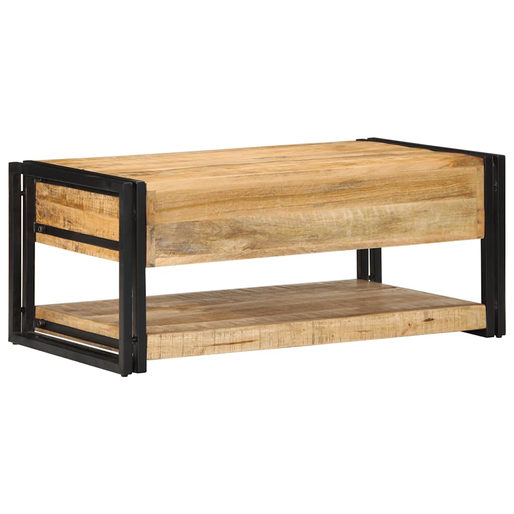 Kavos staliukas 90x50x38 cm Masyvus Rough Wood Mango