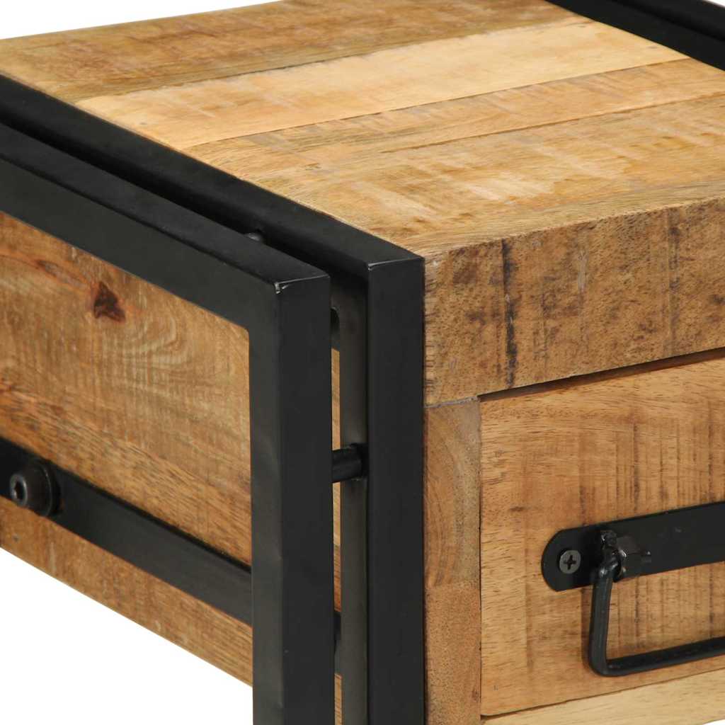 Side Table 30 x 30 x 40 cm Solid Mango Wood and Metal