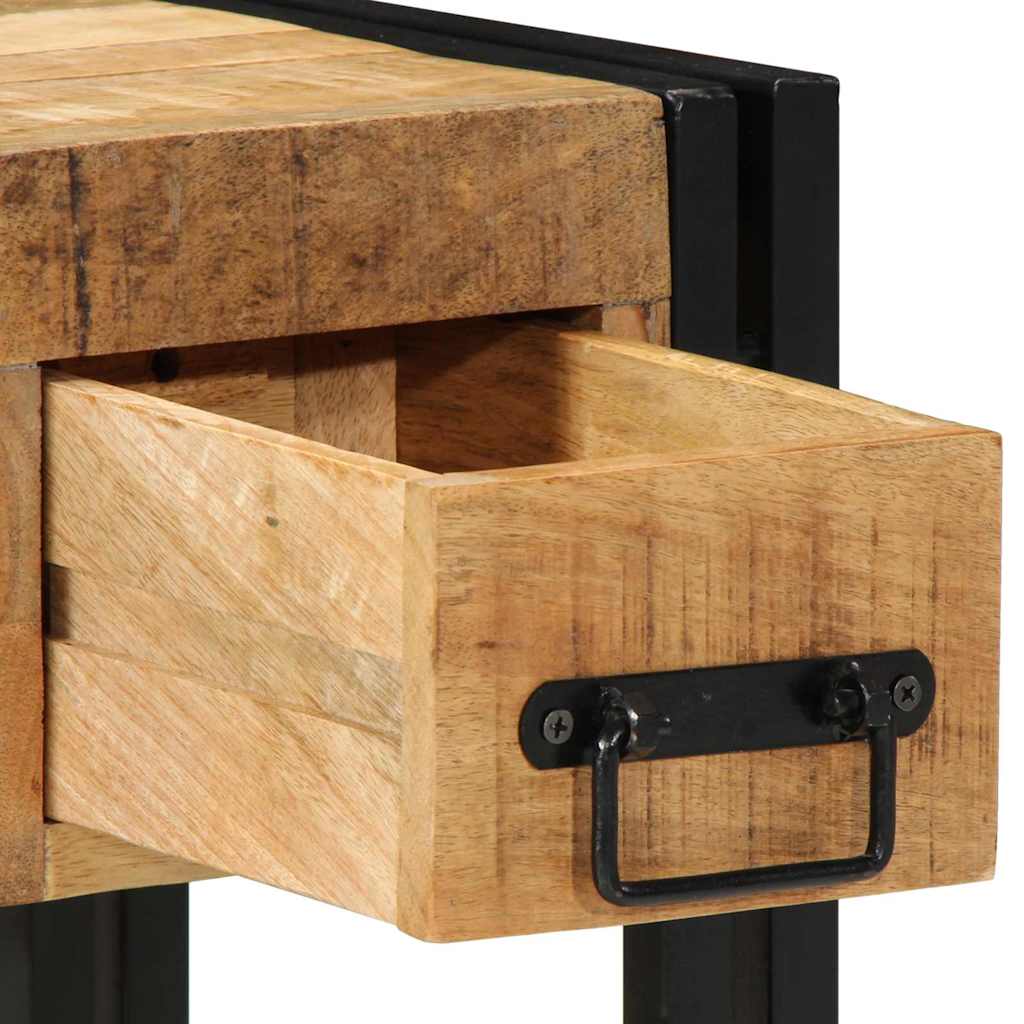 Side Table 30 x 30 x 40 cm Solid Mango Wood and Metal