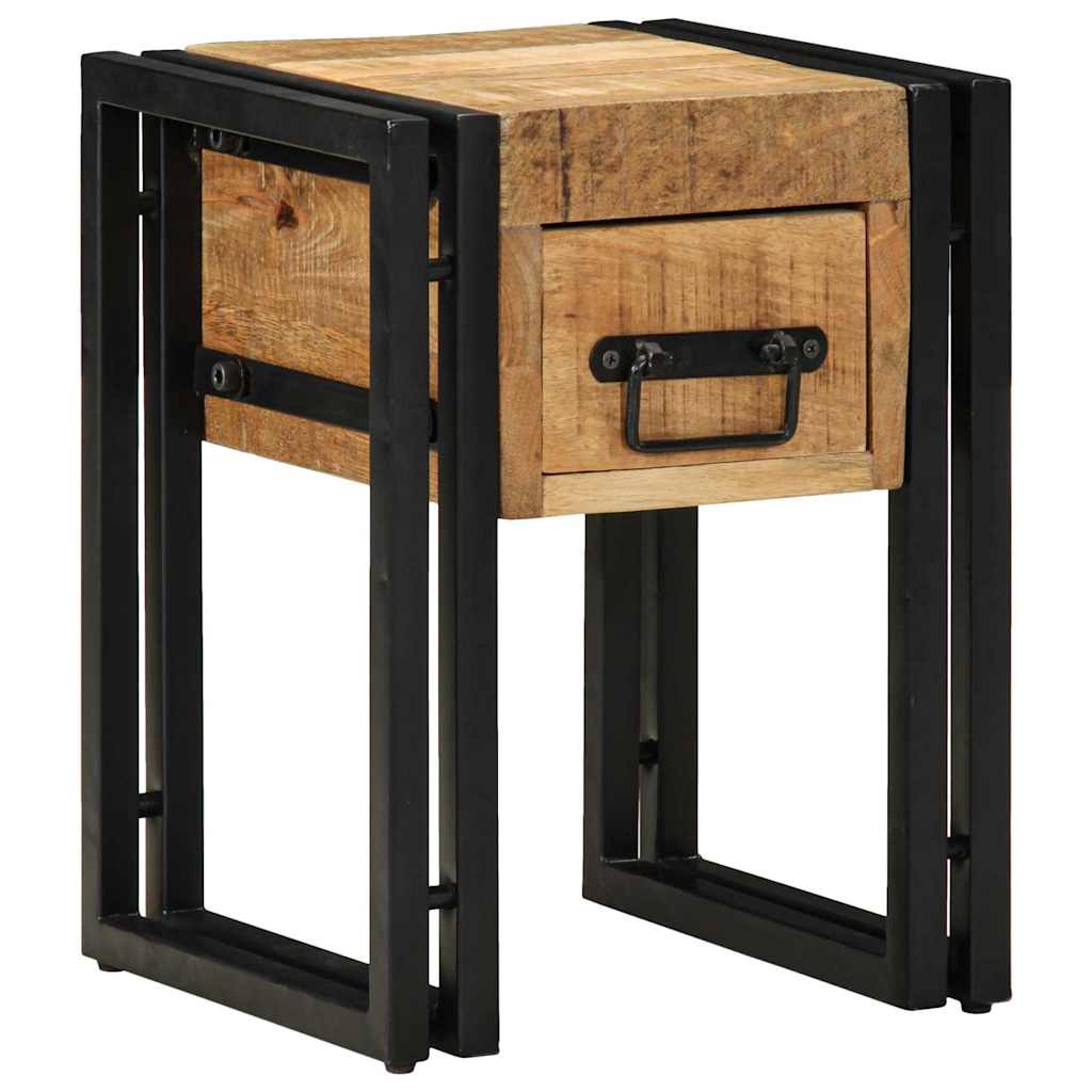 Side Table 30 x 30 x 40 cm Solid Mango Wood and Metal