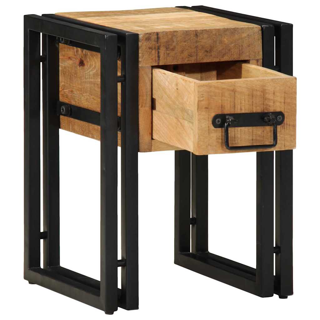 Side Table 30 x 30 x 40 cm Solid Mango Wood and Metal