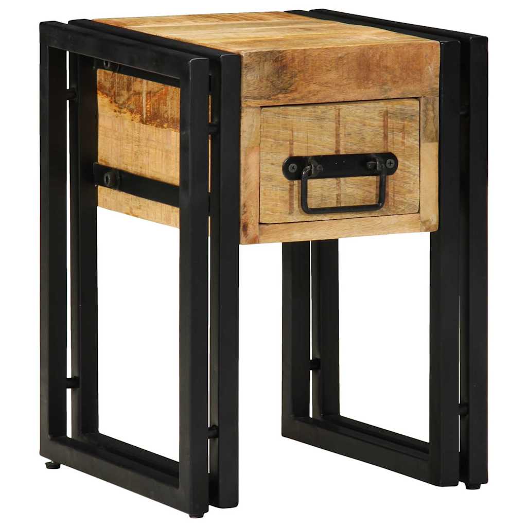 Side Table 30 x 30 x 40 cm Solid Mango Wood and Metal