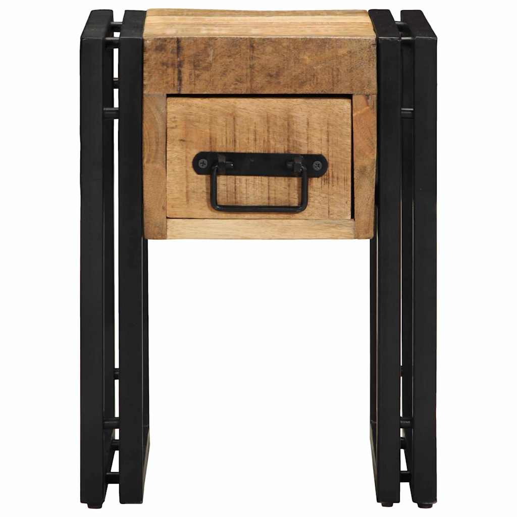 Side Table 30 x 30 x 40 cm Solid Mango Wood and Metal