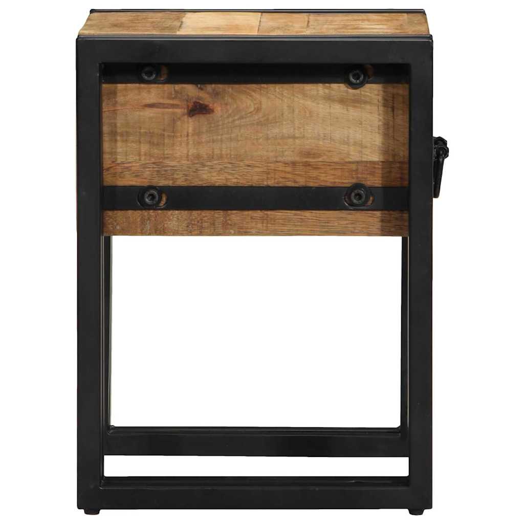 Side Table 30 x 30 x 40 cm Solid Mango Wood and Metal