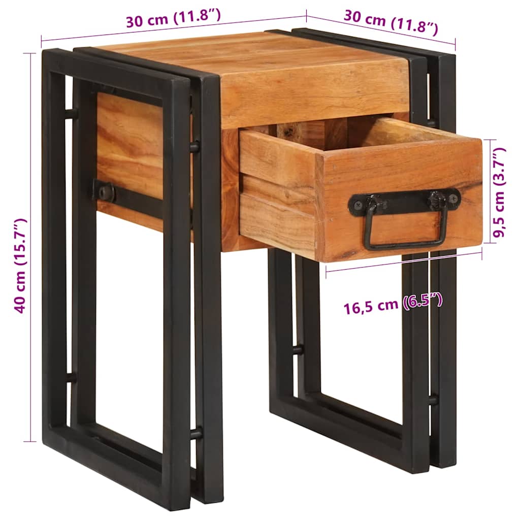 Side table with drawer Other with storage 30 x 30 x 40 cm