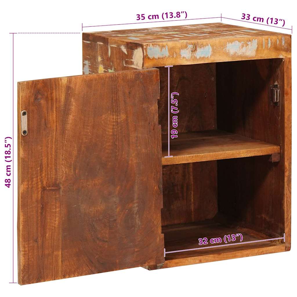 Nightstand Brown Solid reclaimed wood