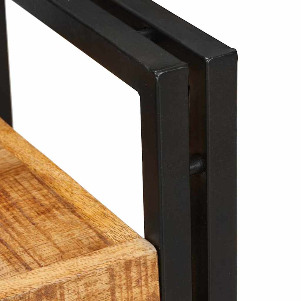 Naktinis staliukas 2 pcs Ruda ir juoda Kietas mango medis