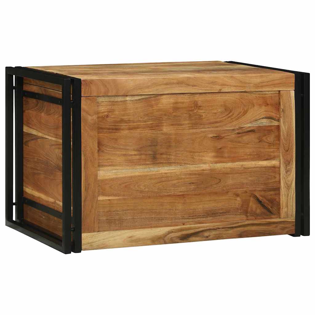Saugojimo dėžė Ruda ir juoda 80 x 50 x 50 cm Akacijos mediena