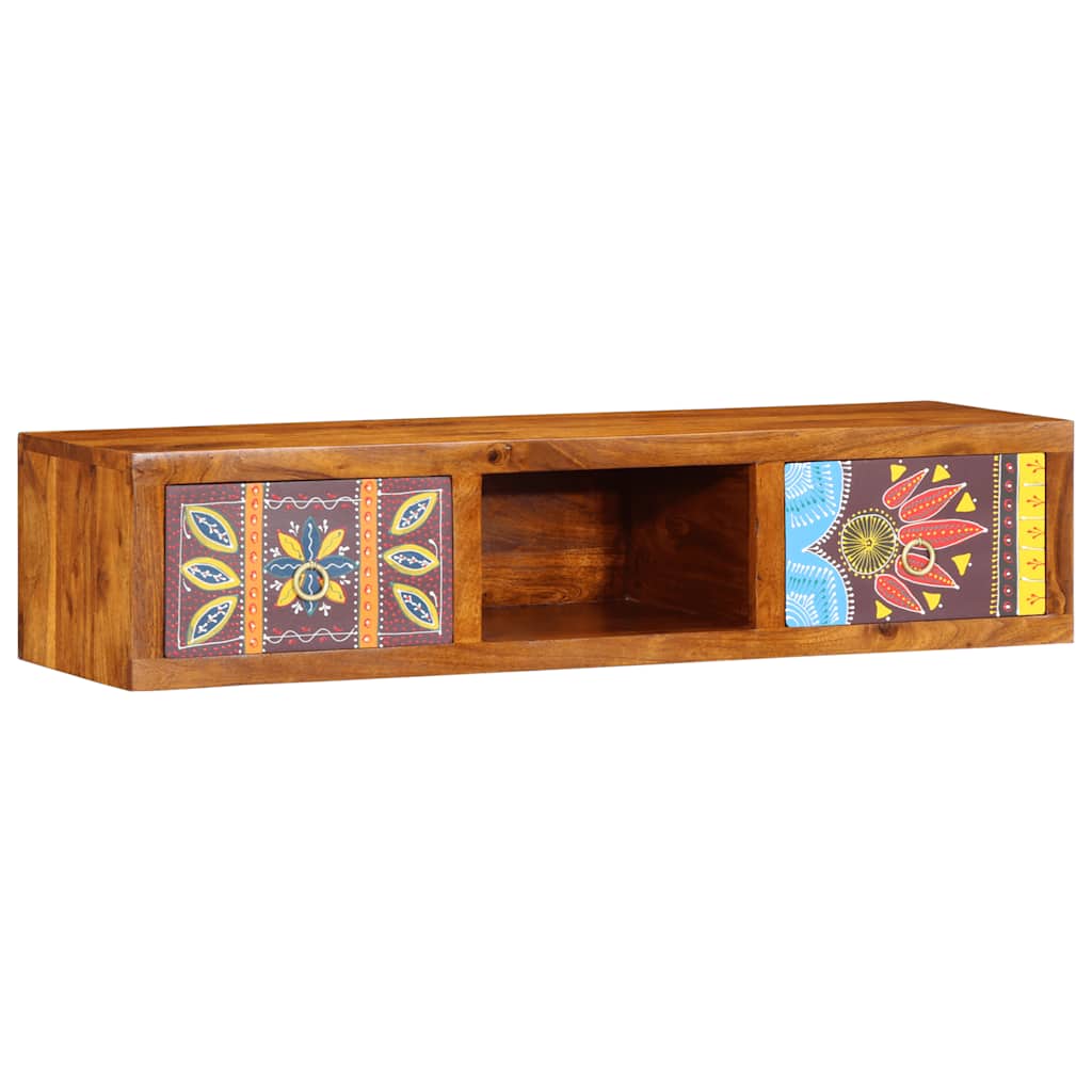 Sieninė TV spintelė Daugiaspalvė 100x30x22 Akacijos masyvo
