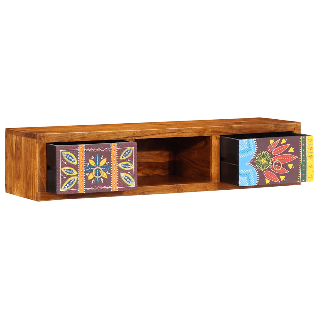 Sieninė TV spintelė Daugiaspalvė 100x30x22 Akacijos masyvo