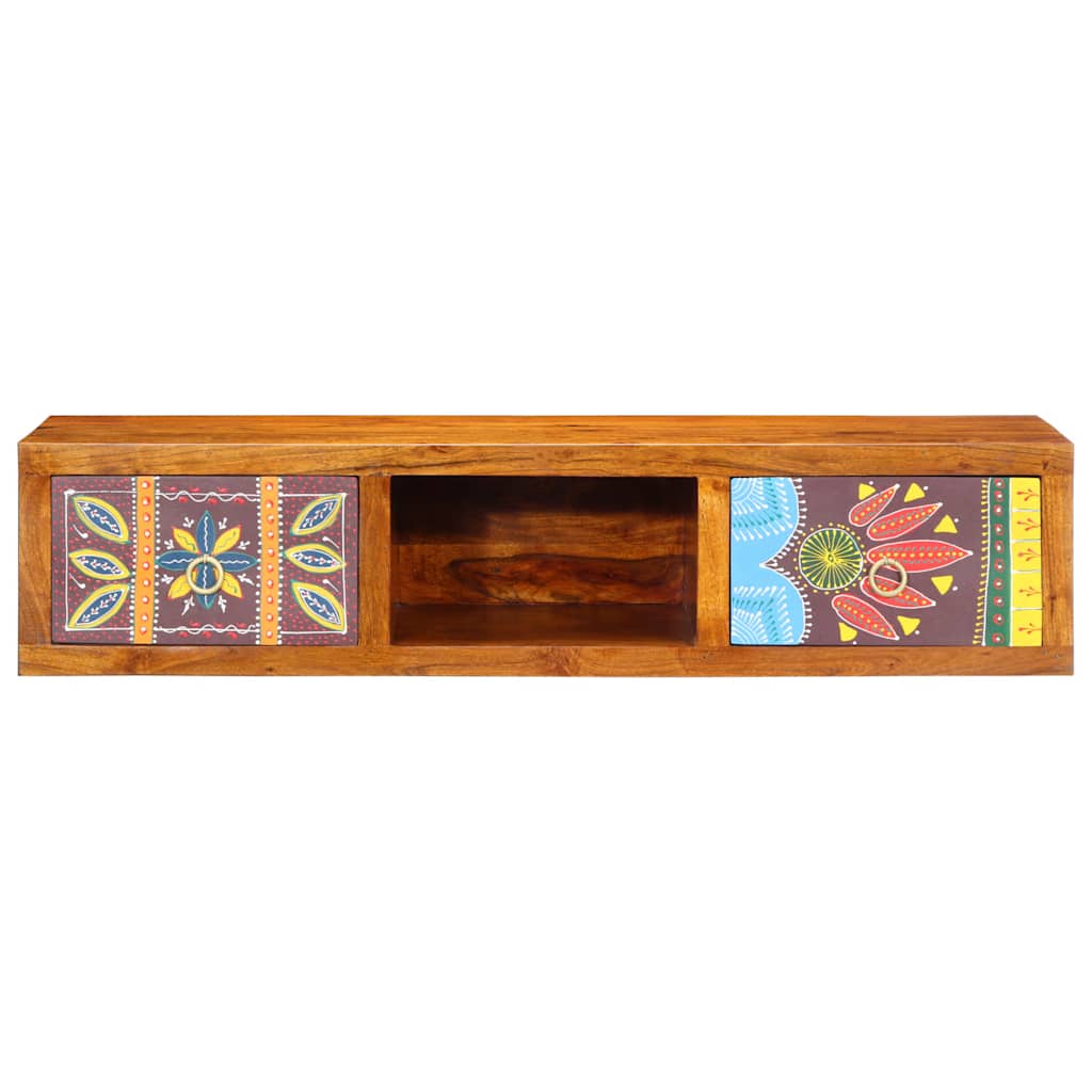 Sieninė TV spintelė Daugiaspalvė 100x30x22 Akacijos masyvo