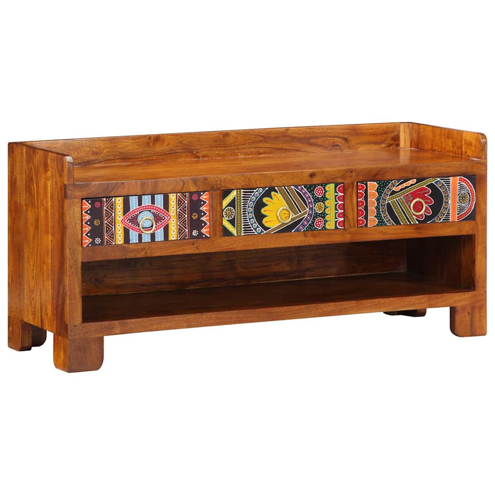 Batų suolelis Medus ruda 100 x 35 x 45 cm Alyvuogių masyvas