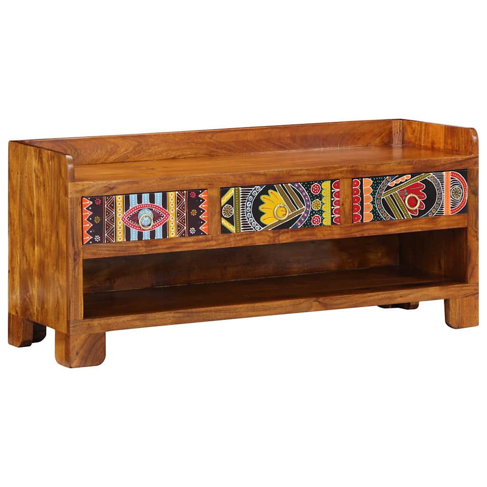 Batų suolelis Medus ruda 100 x 35 x 45 cm Alyvuogių masyvas