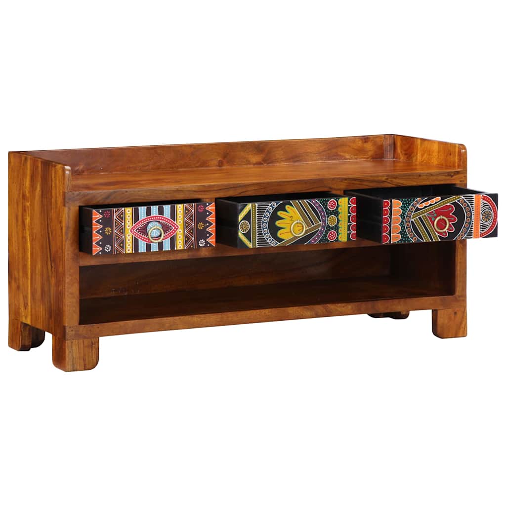Batų suolelis Medus ruda 100 x 35 x 45 cm Alyvuogių masyvas