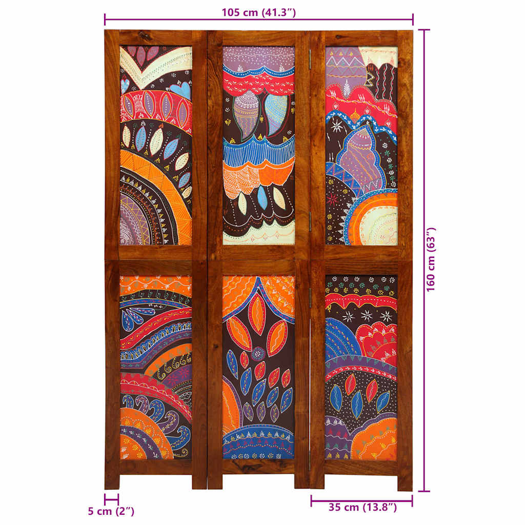 Erdvės Skaidytuvas 3 Paneliai Medaus Rudas 35x1.5x160 cm Kieta Akacijos Mediena