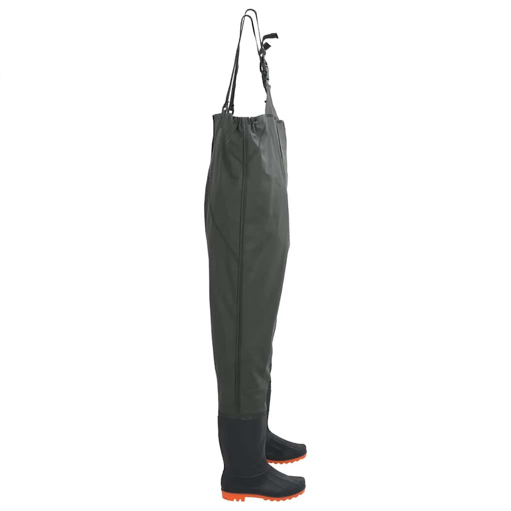 Waders with boots, dark green, size 38