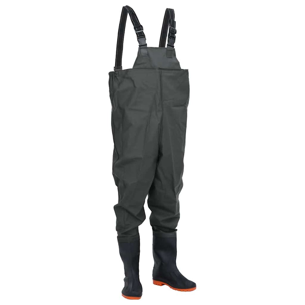 Waders with boots, dark green, size 41
