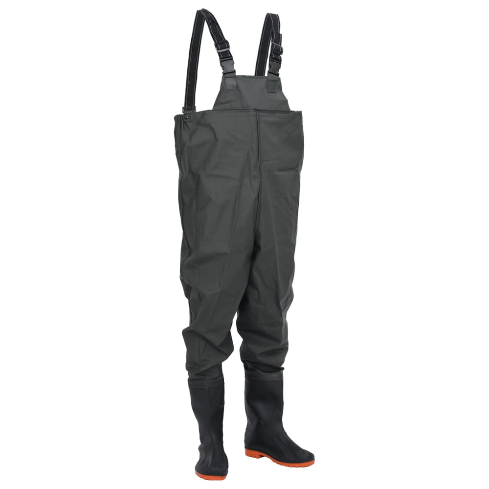 Waders with boots, dark green, size 42