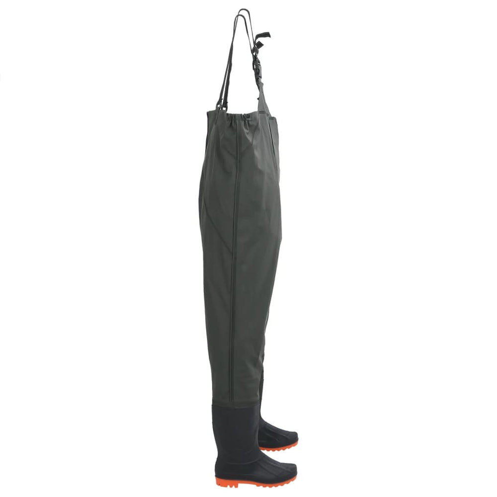 Waders with boots, dark green, size 43