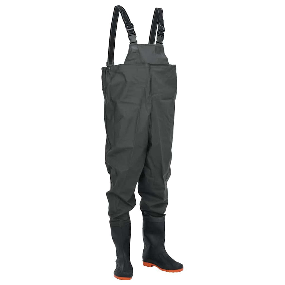 Waders with boots, dark green, size 45
